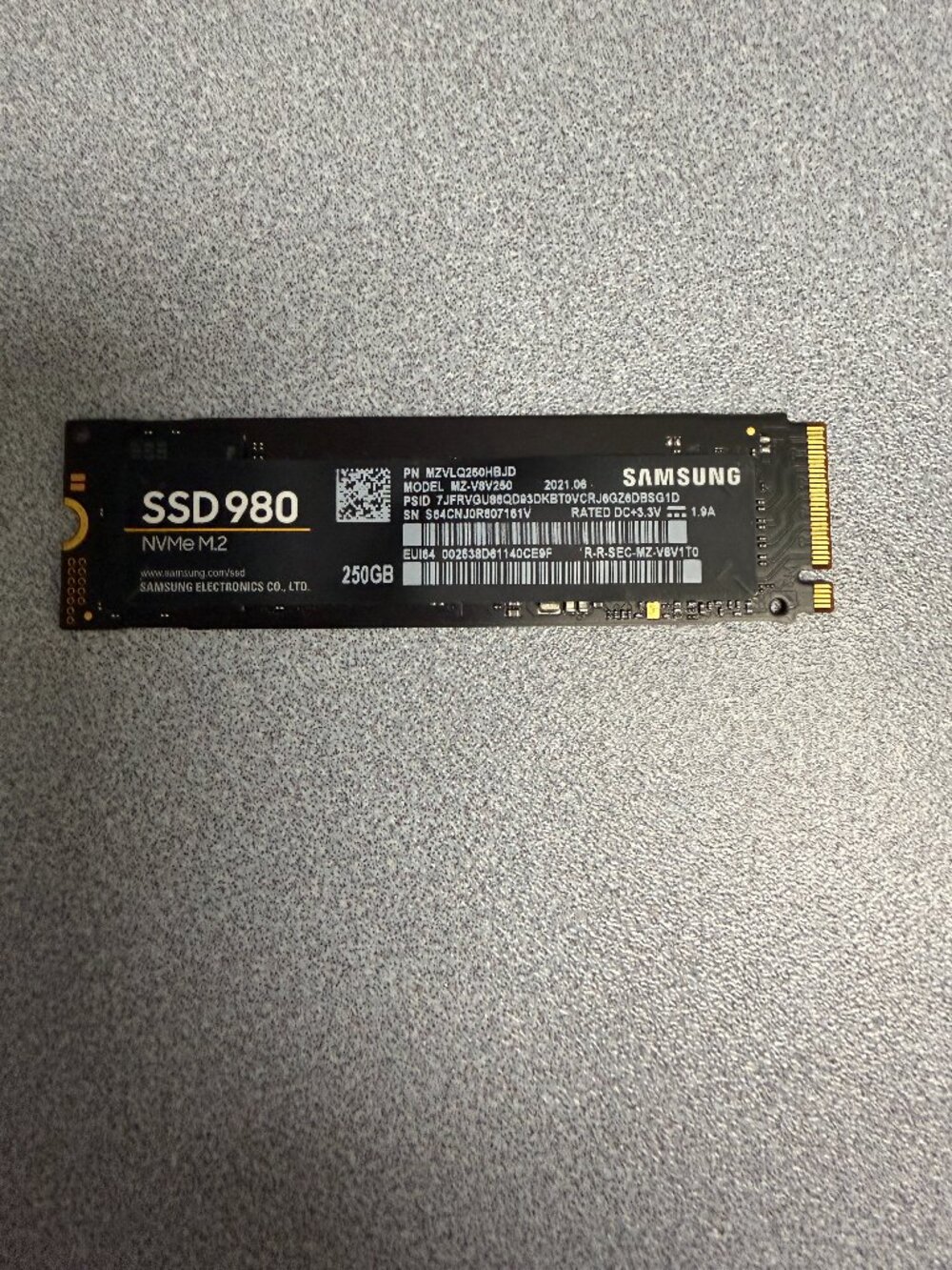 Samsung 980 250GB NVMe M.2 SSD Hard Drive
